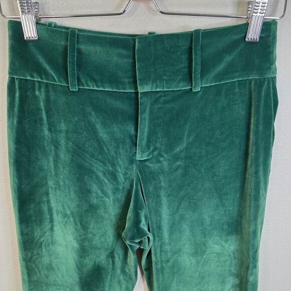 Alice+Olivia Stacey Green Velvet Skinny Pants In Juniper Size 4 $285 - Picture 4 of 8